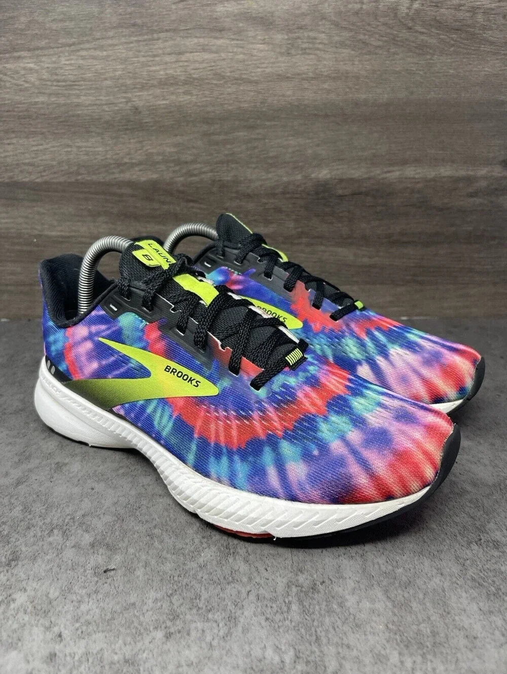 Brooks Launch 8 Run Happy Tie Dye Size 9 Womens Multicolor Running Shoes